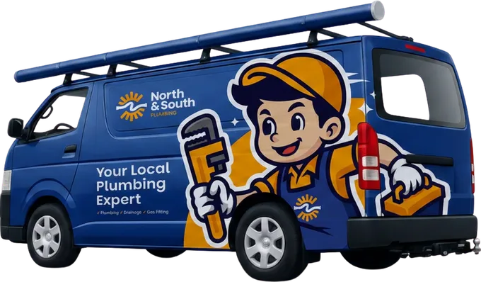 North & South Plumbing service van