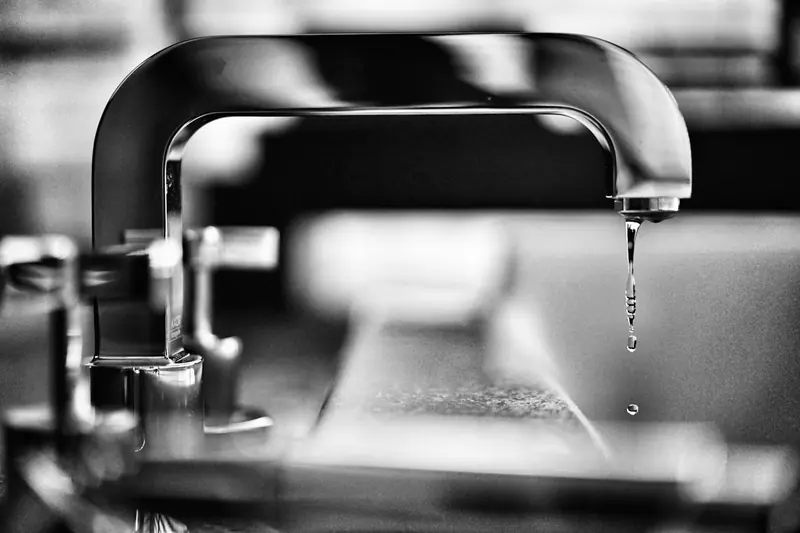 Close-up of a kitchen faucet
